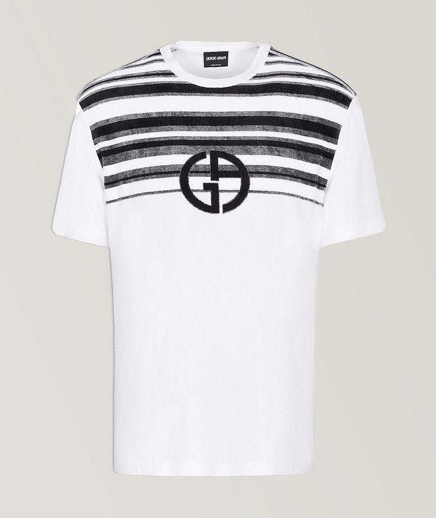 Jersey T-shirt with Striped Jacquard Insert picture 1