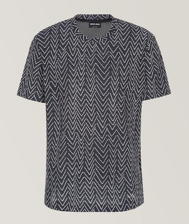Mesh T-shirt with Contrasting Chevron Print picture 1
