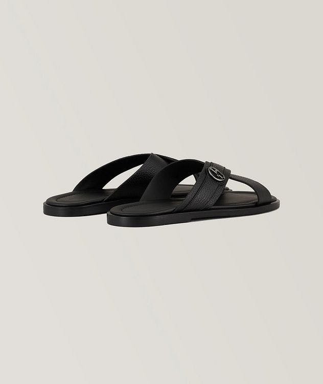 Criss-Cross Pebbled Leather Sandals picture 3