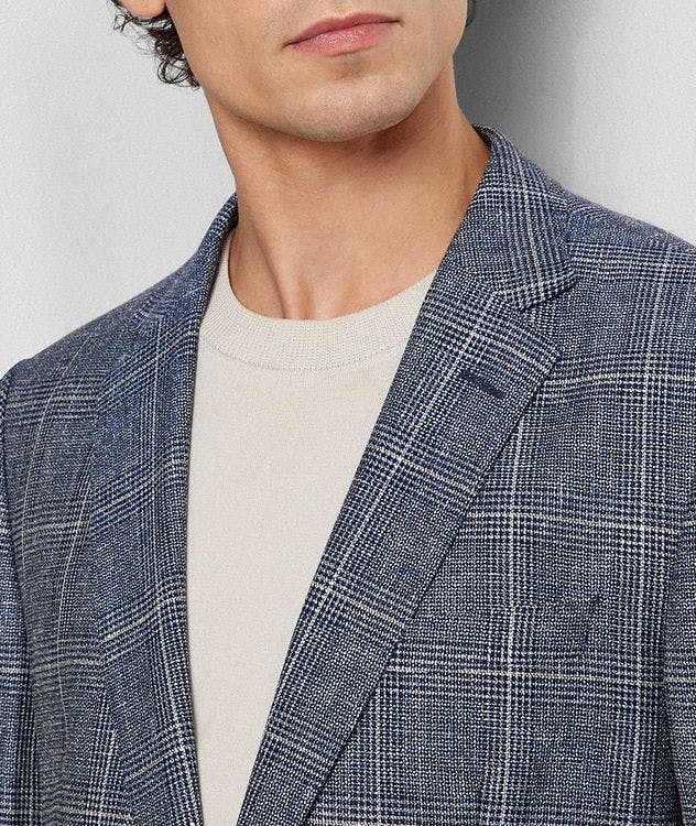 Slim-Fit Wool Linen Check Sports Jacket picture 3