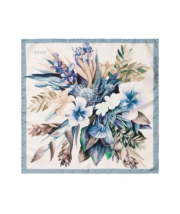 Floral Printed Silk Pocket Square picture 1