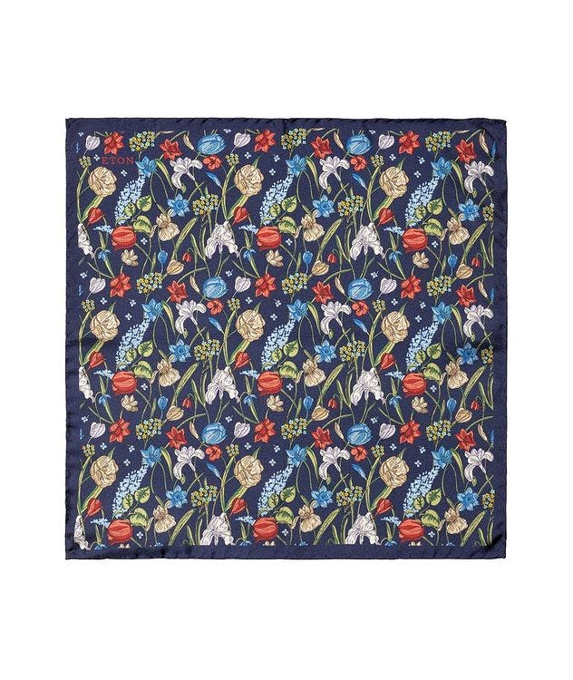 Floral Printed Silk Pocket Square picture 1