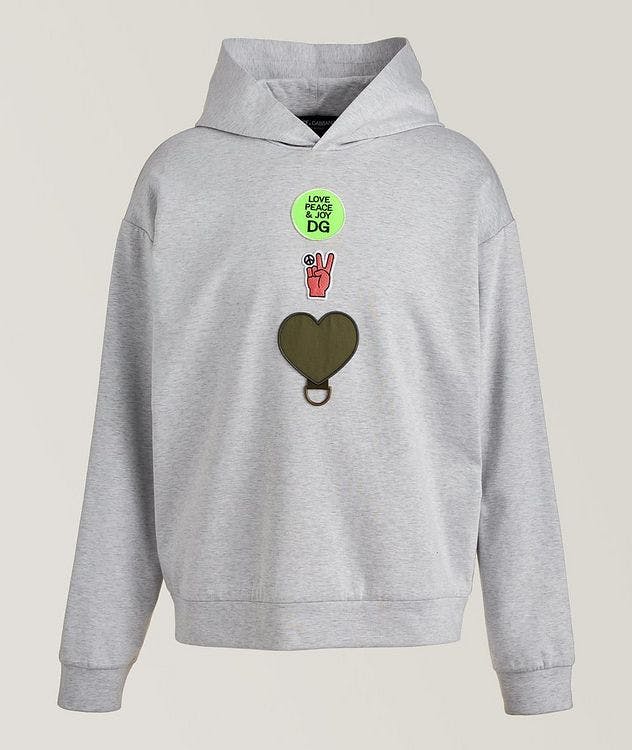 Kangourou en jersey de coton extensible avec symboles de paix picture 1
