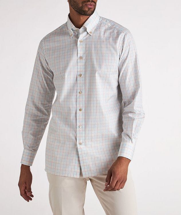 Gold Line Handmade Checked Cotton Button-Down Shirt picture 3