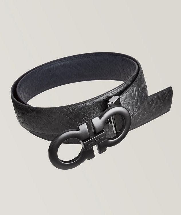 Allover Gancio Reversible Leather Belt picture 1