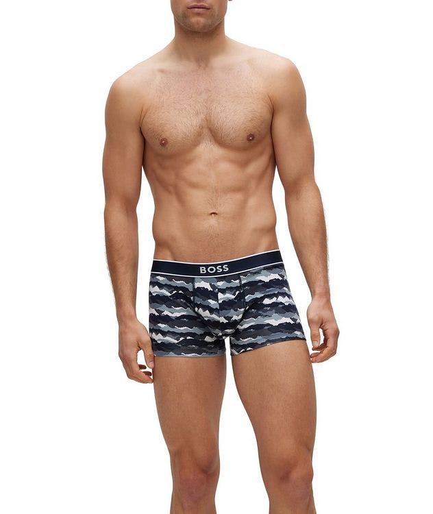 Printed Regular-Fit Stretch-Cotton Trunks picture 2