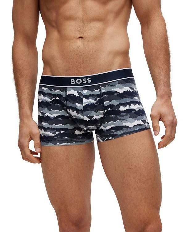 Printed Regular-Fit Stretch-Cotton Trunks picture 4
