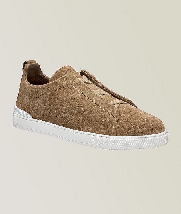 Triple Stitch Suede Slip-On Sneakers picture 1