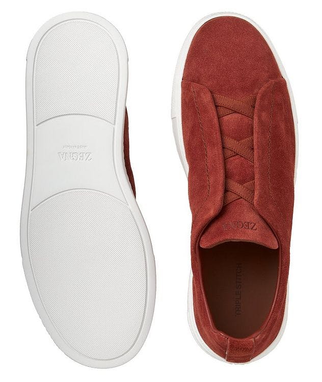 Triple Stitch Suede Slip-On Sneakers picture 3