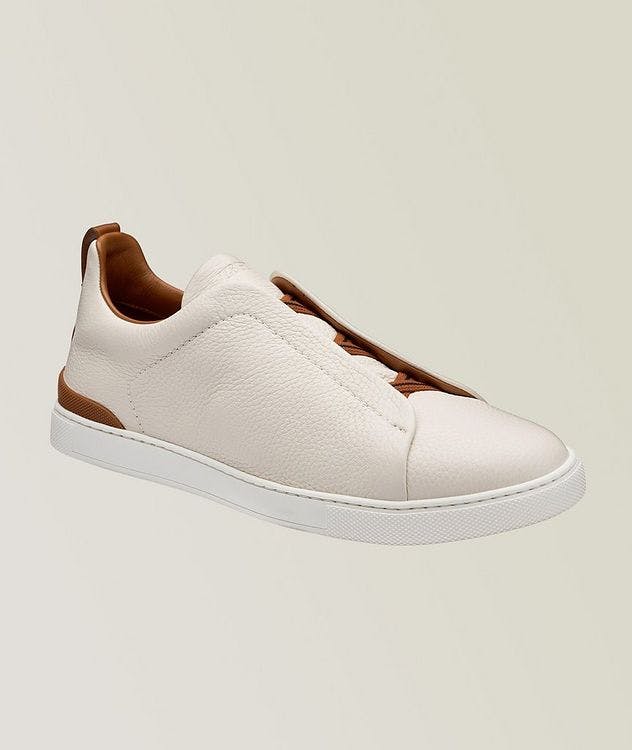 Triple Stitch Leather Slip-On Sneakers picture 1