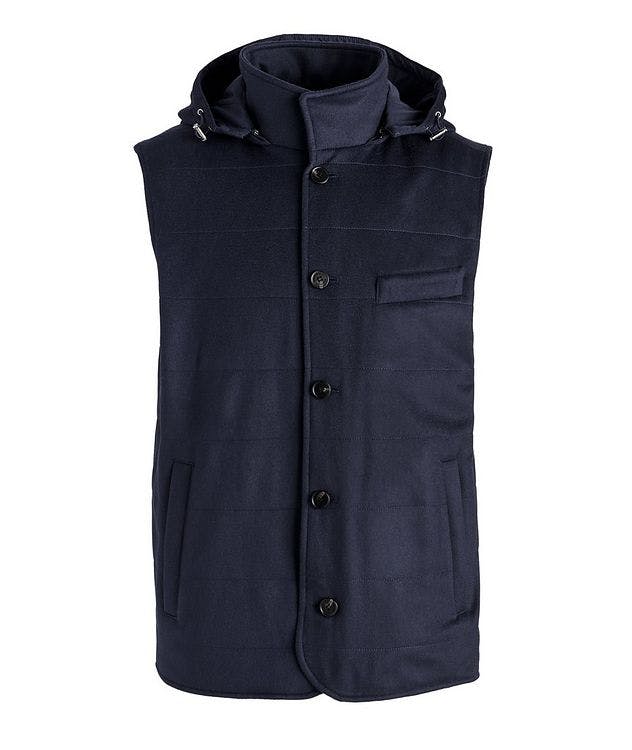 Cashmere Jersey Knit Hooded Vest picture 1