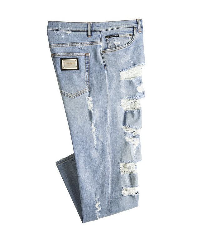Loose-Fit Stretch-Cotton Distressed Jeans picture 1