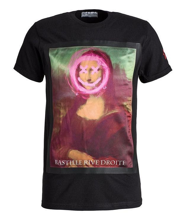 Mona Lisa Patch Print Cotton T-Shirt picture 1