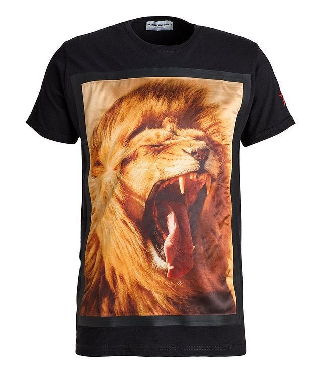 Lion Patch Print Cotton T-Shirt picture 1