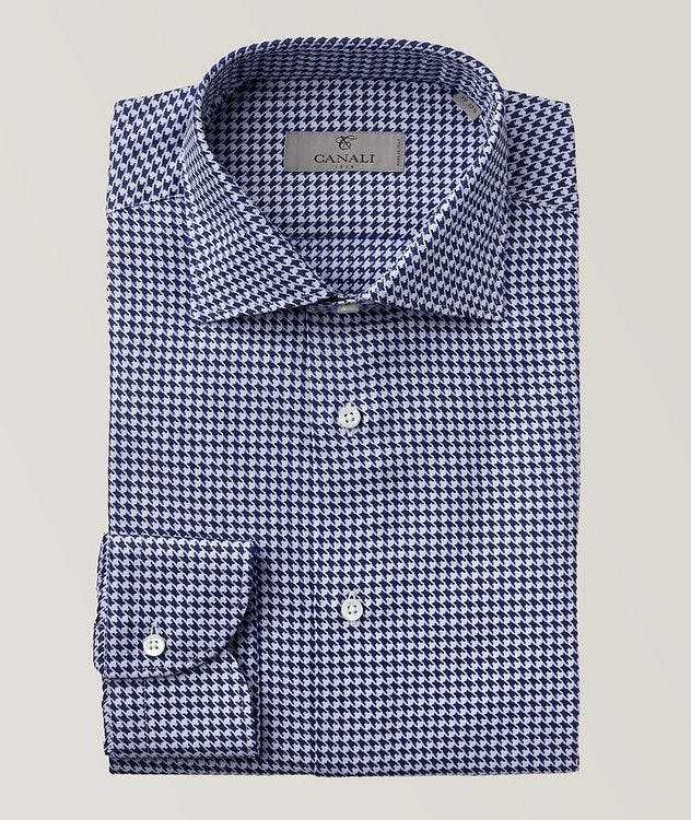 Slim Fit Cotton Houndstooth Shirt  picture 1