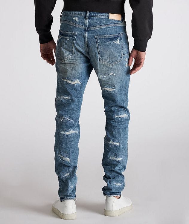 P001 Light Indigo Distressed Skinny Jeans picture 4