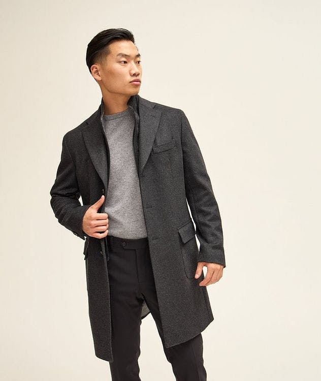 Wool-Cashmere Overcoat With Inset picture 3