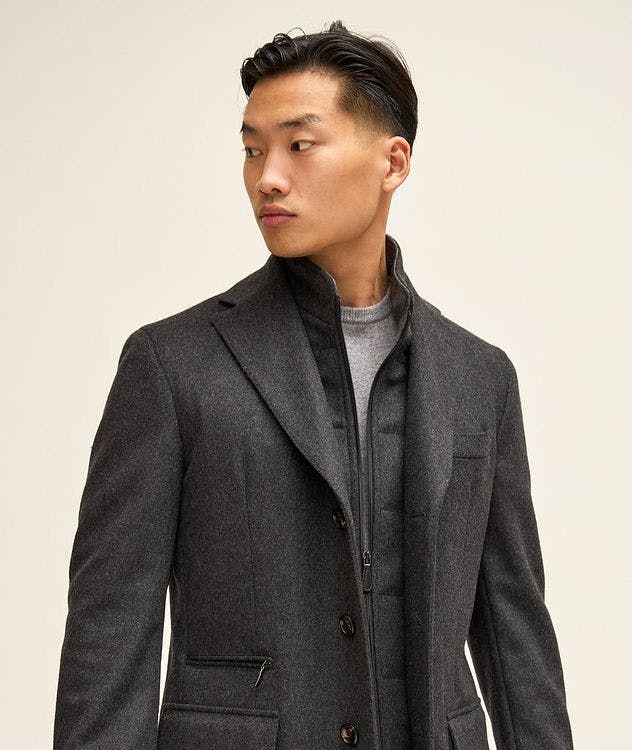 Wool-Cashmere Overcoat With Inset picture 5