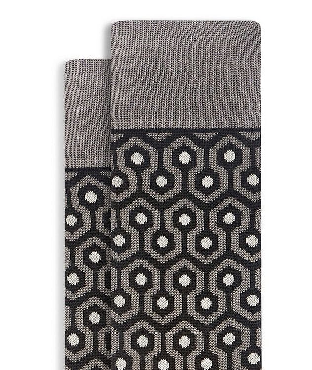 Honeycomb Printed Stretch-Cotton Socks picture 2