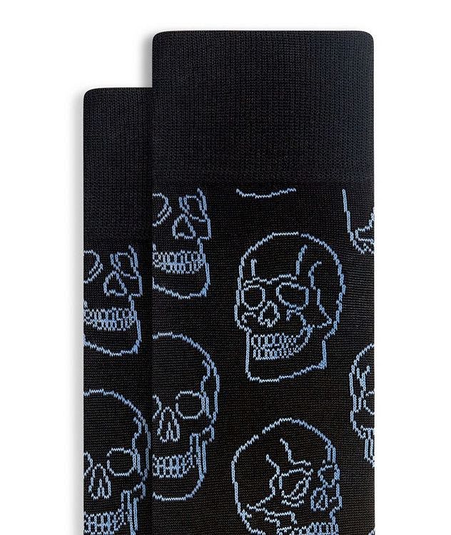 Skull Printed Cotton-Blend Socks picture 2