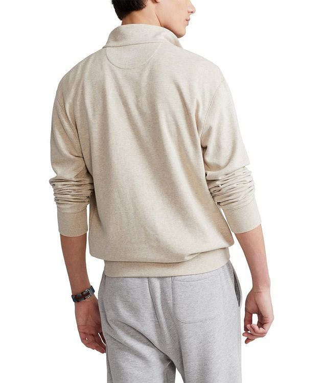 1/4 Zip Jersey Cotton-Blend Mock Neck Sweater picture 3