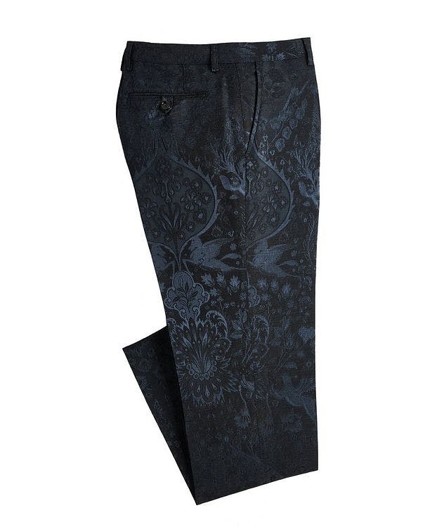Floral Patterned Jacquard Trousers picture 1