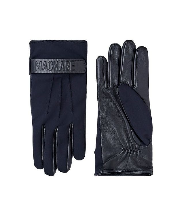OZ Leather Logo Embossed Cashmere-Blend Gloves picture 1