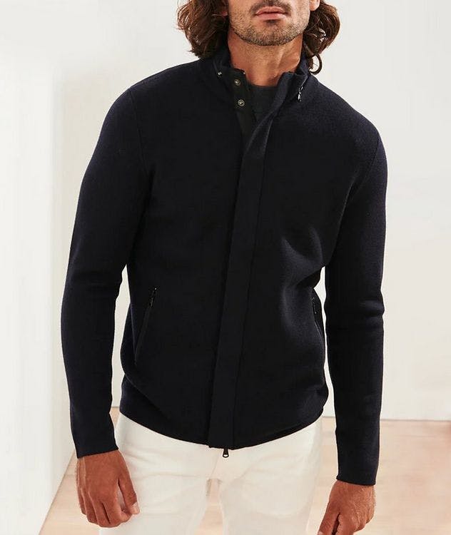 Concealed Snap-Button Extrafine Merino Wool Jacket picture 1