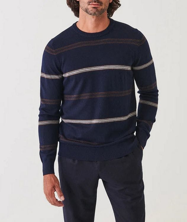 Stripe Patterned Extrafine-Merino Wool Sweater picture 1