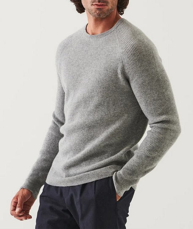 Ribbed Cashmere Crew Neck Sweater picture 1