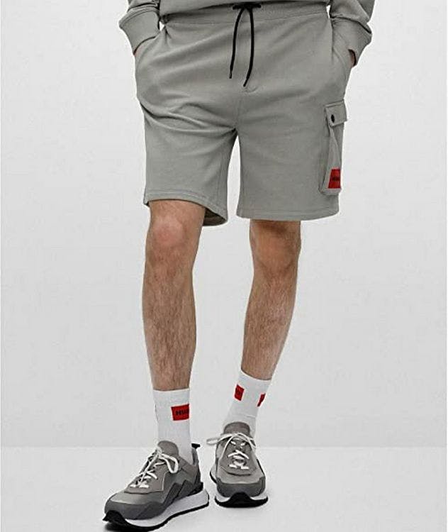French Terry Cotton Red Logo Cargo Shorts picture 2