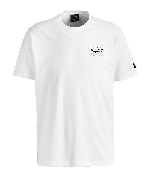 Embroidered Triple Logo Cotton T-Shirt picture 1