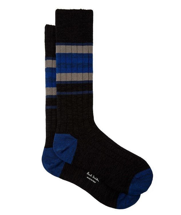 Tri-Block Striped Cotton-Blend Socks picture 1