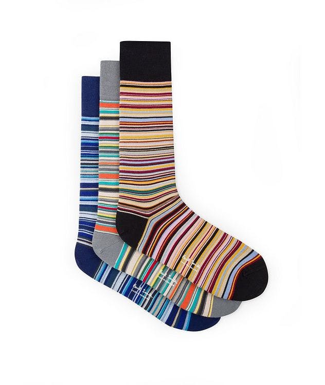 3-Pack Stripe And Polka Dot Pattern Cotton-Blend Socks picture 1