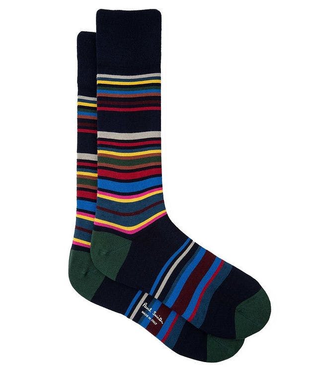 Signature Striped Cotton-Blend Socks picture 1