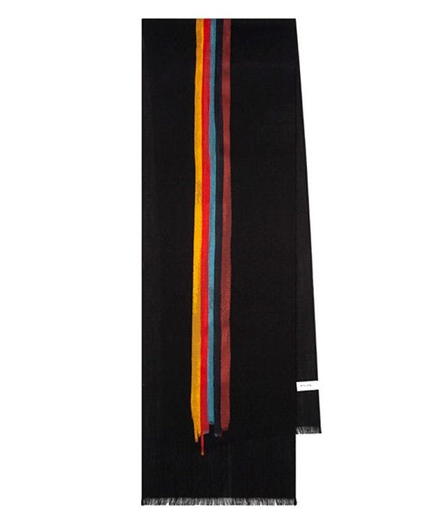 Painted Stripe Wool-Silk Scarf picture 4