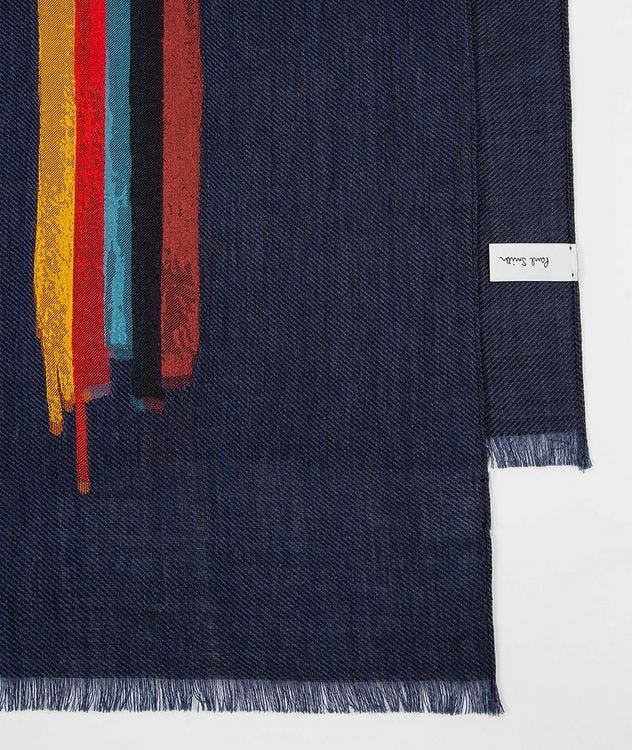 Painted Stripe Wool-Silk Scarf picture 2