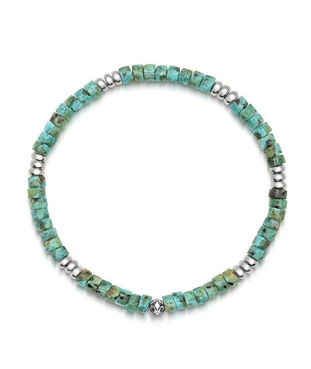  Turquoise Heishi Beads & Silver  Bracelet picture 1