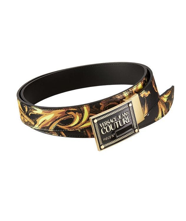 Reversible Garland Print Leather Belt picture 1