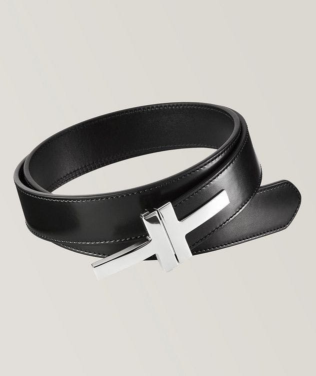 Double Clasp T-Buckle Leather Belt picture 1