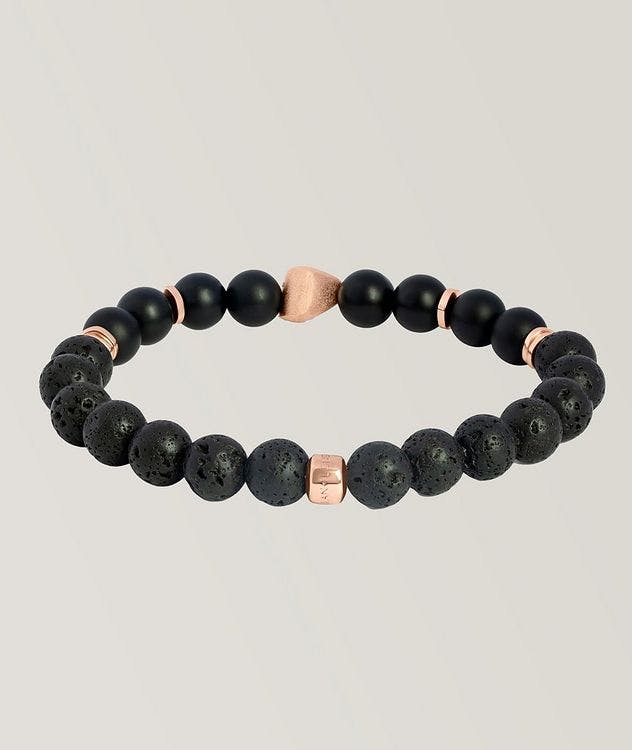 Nugget Rose-Gold Plated Agate Beaded Bracelet picture 2