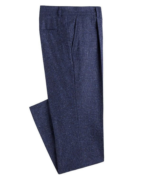 Pleated Wool-Cashmere Glen Plaid Dress Pants picture 1