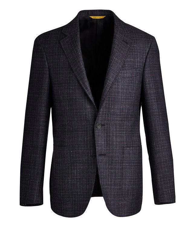 Wool-Silk-Linen Textured Plaid Sports Jacket picture 1