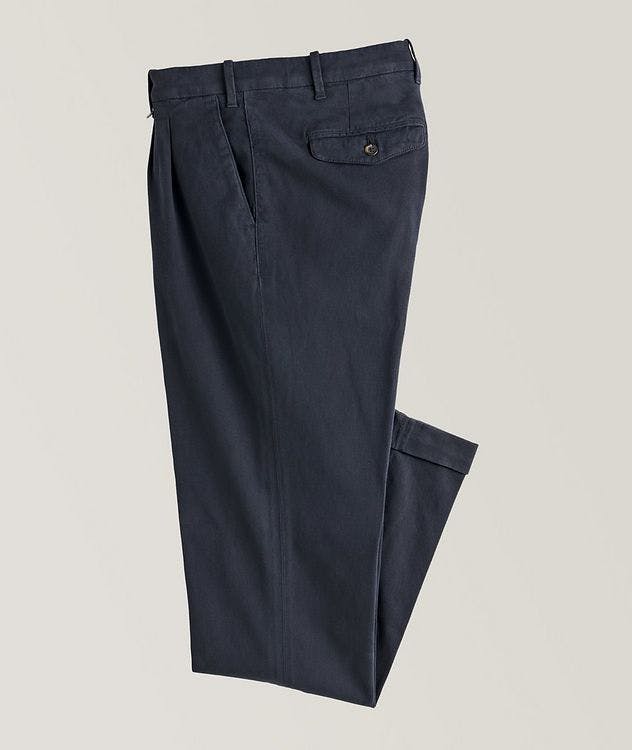 Pleated Cuffed Cotton-Lyocell Chino Pants picture 1