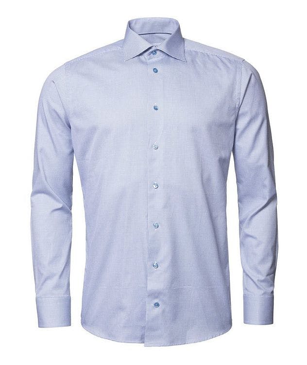Contemporary Fit Mid Blue Pin-Dot Royal Dobby Shirt picture 7