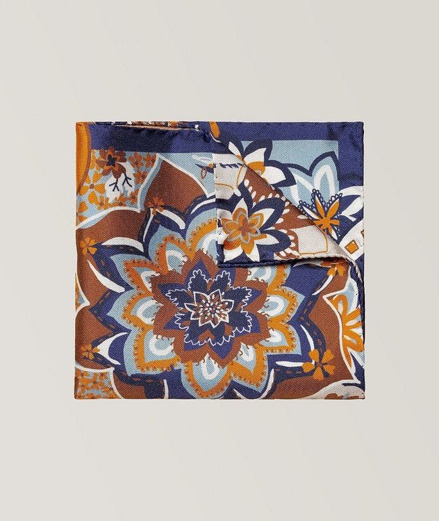 Navy Blue Classic Paisley Silk Pocket Square picture 1
