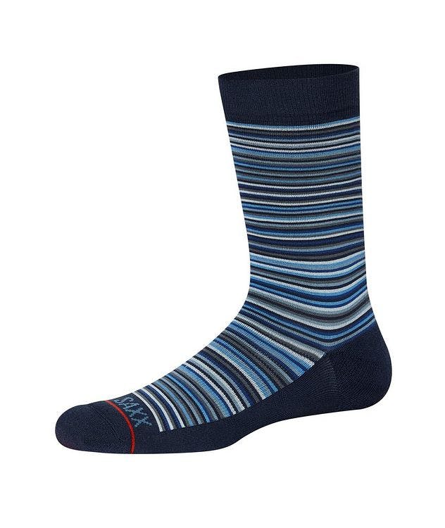 Stripe Patterned Nylon-Blend Crew Socks picture 1