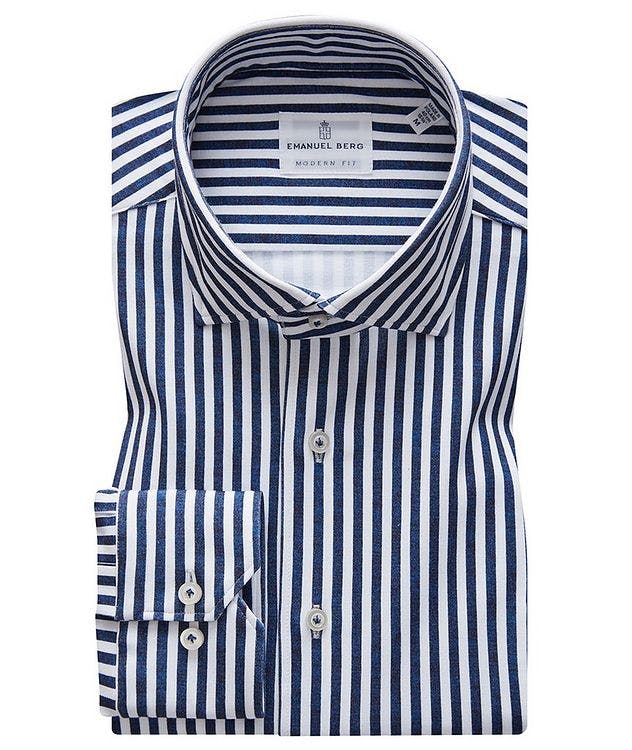 Modern 4-Flex Stretch-Cotton Striped  Knitted  Shirt picture 1