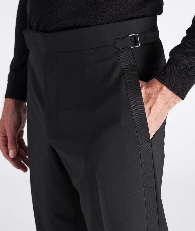 Slim Fit Stretch-Wool Tuxedo Pants picture 5