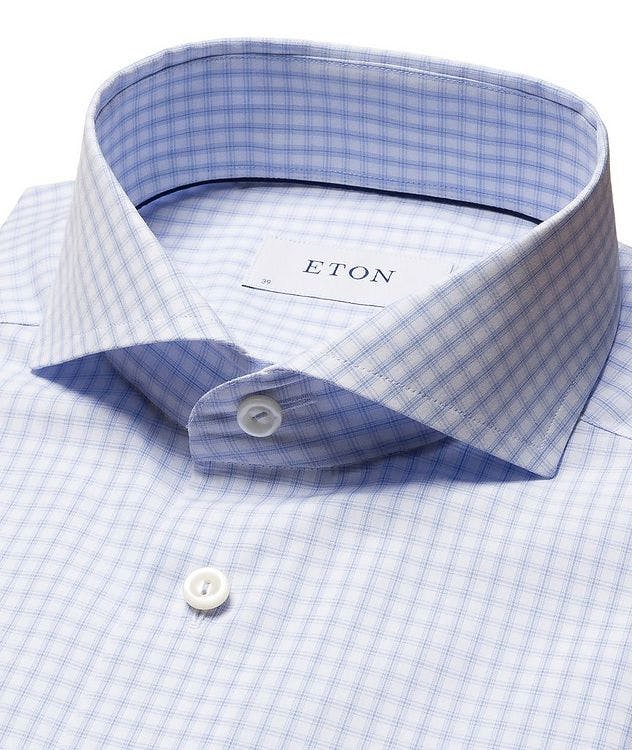 Slim Fit Checked Cotton Poplin Dress Shirt picture 3